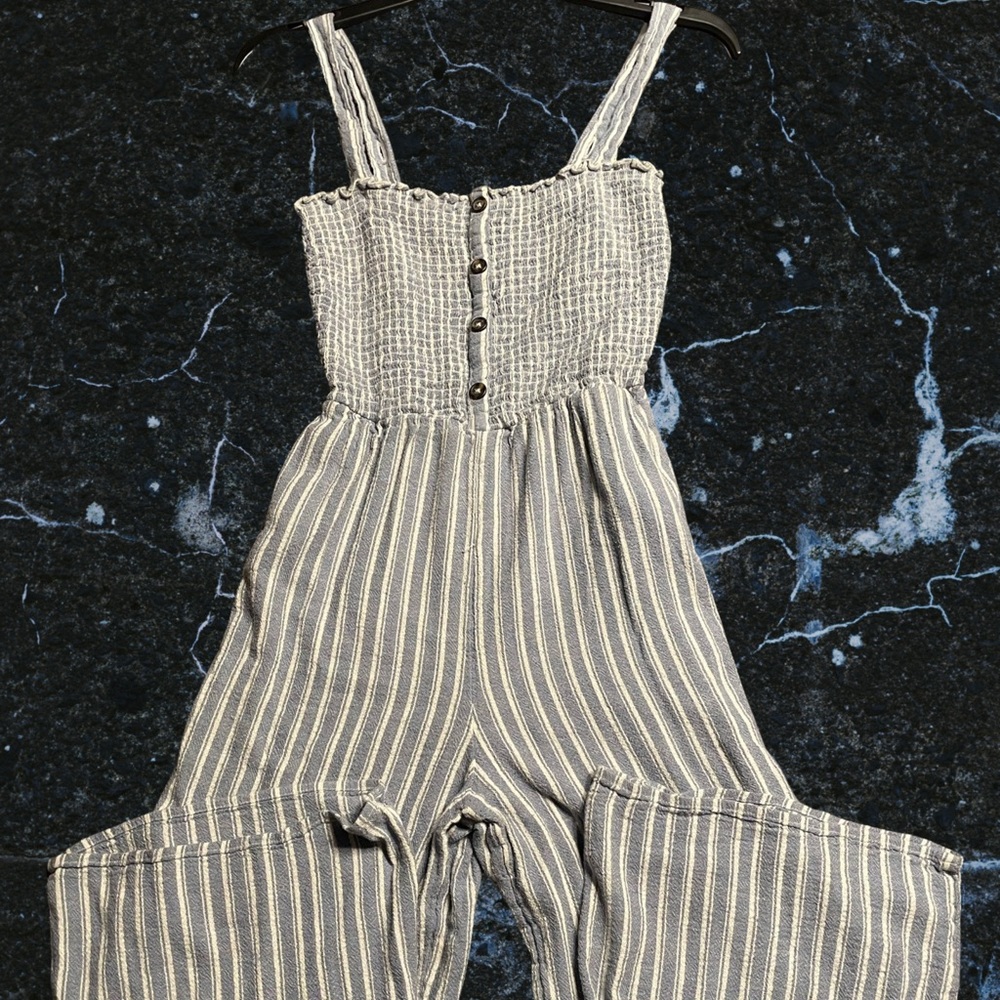 Hollister striped 3/4 length jumpsuit